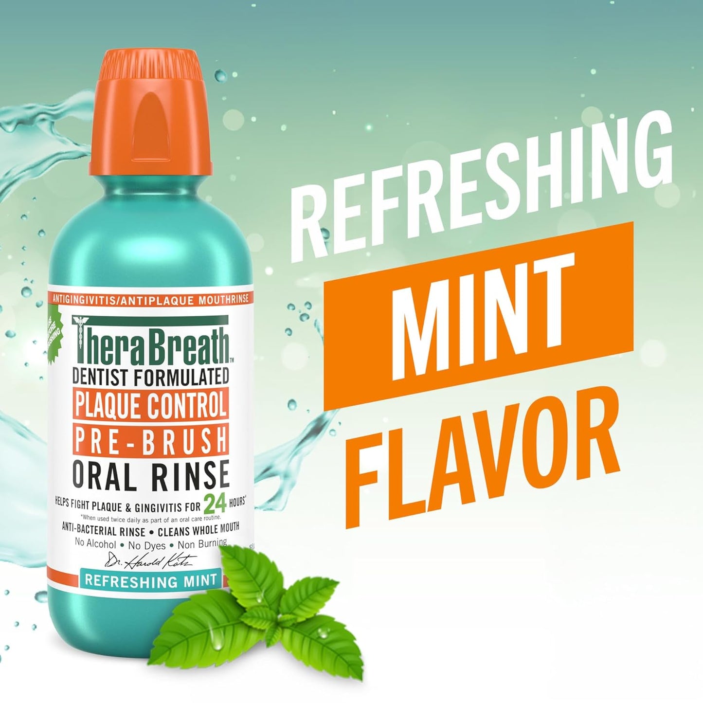 Plaque Control Pre-Brush Oral Rinse - Refreshing Mint Flavor