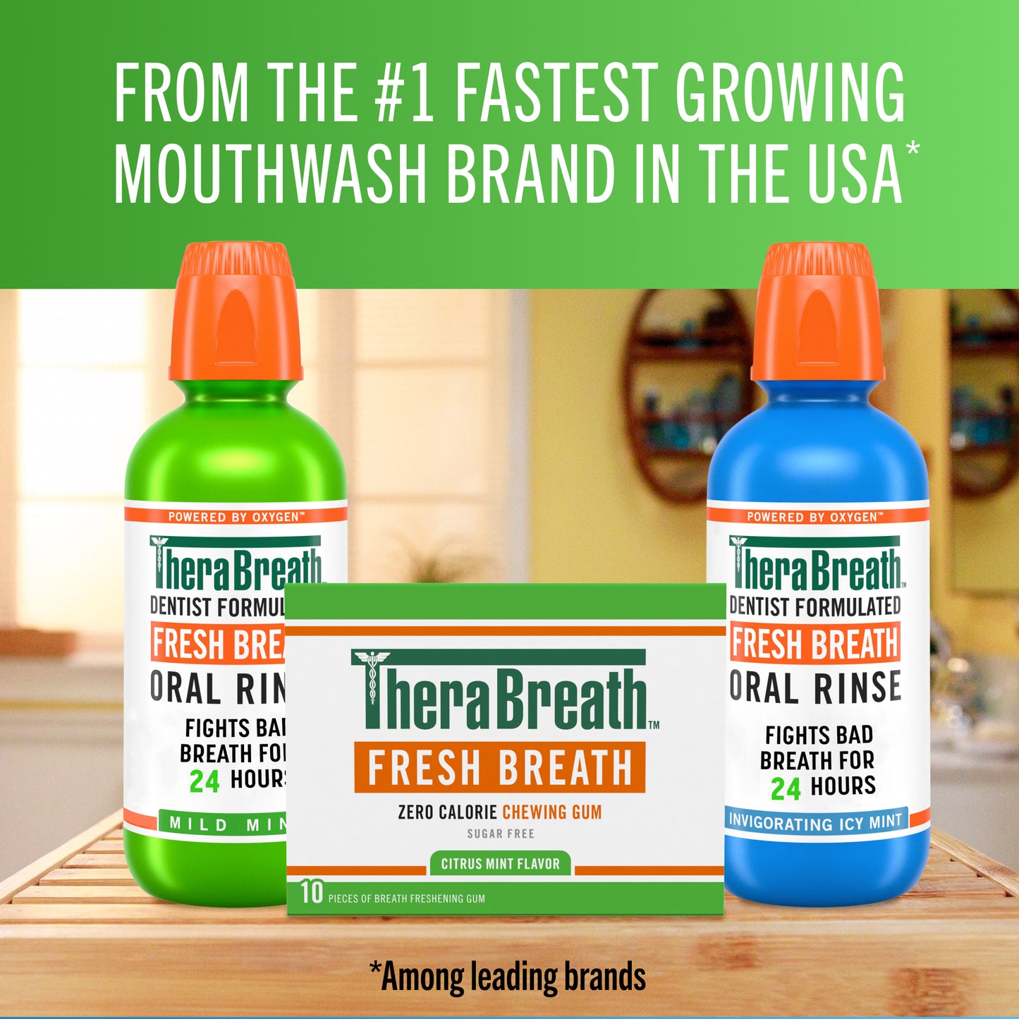 Fresh Breath Chewing Gum, Citrus Mint Flavor